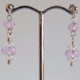 Pink Clear Torus Earrings
