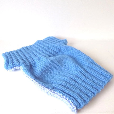 Knitted Blue Tabard & Hat