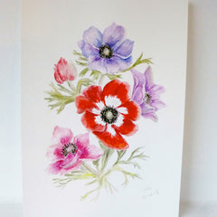 Anemone Watercolour Painting