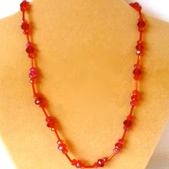 Necklace Bead Red Magnet Fasten