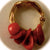 Ring Coral Red Chips Copper
