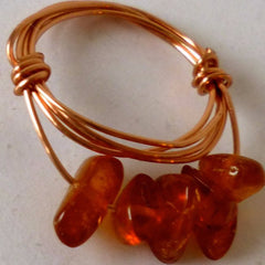 Ring Amber Chips Cooper