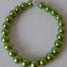 Metallic Green Bead Bracelet