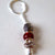 Keyring Bead Red Spiral Pattern