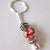 Keyring Bead Red Petal Pattern