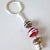 Keyring Bead Red Stripe Pattern