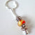 Keyring Bead Red Amber Pattern