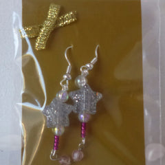 Earrings Bead Star Pink Hook Fasten