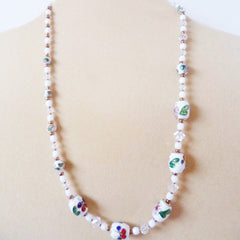 White Cloisonné Necklace