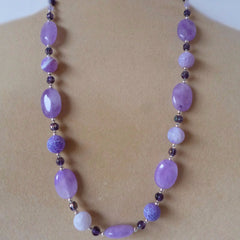 Amethyst Agate Glass Necklace (D315)