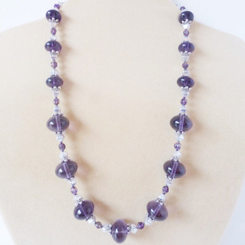 Purple Italian Glass Tibetan Silver Necklace