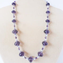 Purple Italian Glass Tibetan Silver Necklace