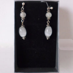 White Mexican Opal Earrings