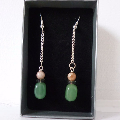 Green Jade Drop Earrings