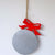 Wood Bauble Hanging Colour Silver Red Bow