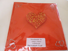 Red and Gold Heart Magnet