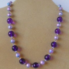 Purple Glass Crystal Necklace