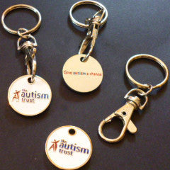 Trolley/Locker Coin Keyring - Give Autism A Chance Note(Old £1.00 coin style)