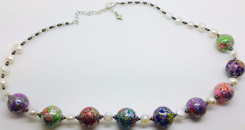 Colour Acrylic Freshwater Pearl Necklace