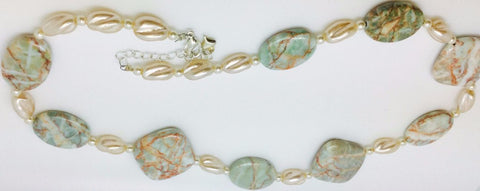 Green Jasper Glass Necklace