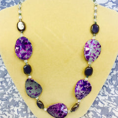 Purple Acrylic Glass Necklace (A189)