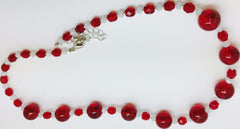 Red Glass Crystal Necklace