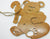 Wood Christmas Hanging Natural Koala Candy Cane