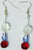 Earrings Bead Trio Colour Clear Blue Red