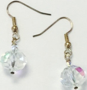 Clear Crystal Silver Plate Earrings