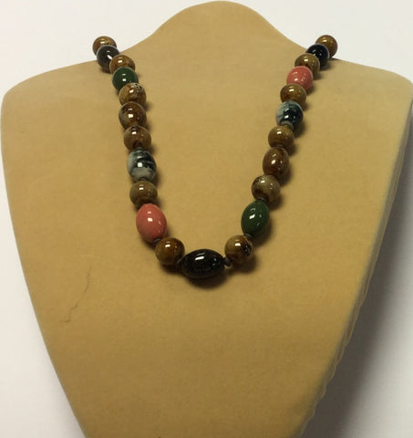 Earth Tone Ceramic Shell Necklace
