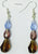 Earrings Bead Trio Colour Blue Purple Brown