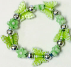 Bracelet Plastic Small Lime Butterflies