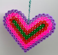 Hama Bead Heart Decoration