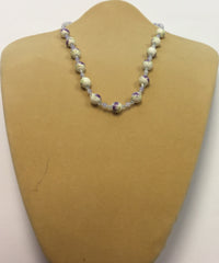 Lilac Ceramic Crystal Flower Necklace