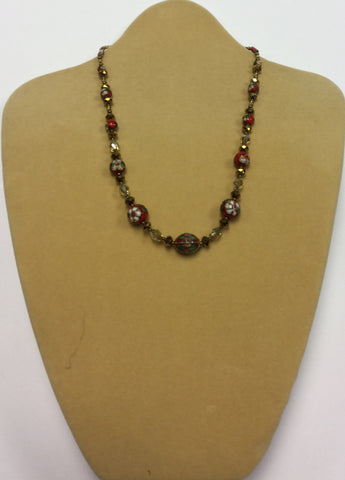 Red Cloisonné Necklace