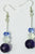 Earrings Bead Trio Colour Blue Clear Purple