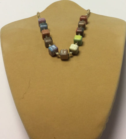 Earth Tone Ceramic Agate Necklace