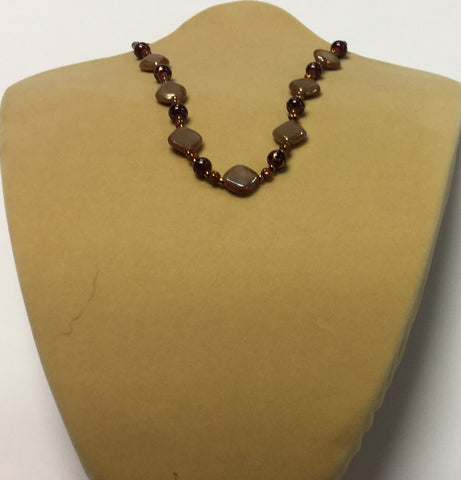Brown Glass Diamond Earrings or Necklace