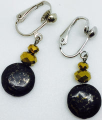 Earrings Clip On Pyrite