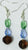 Earrings Bead Trio Colour Green Blue Brown