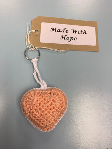 Crocheted Heart Keyring